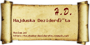 Hajduska Dezideráta névjegykártya